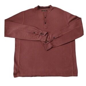 Rag & Bone Mens Size Large Waffle knit Henley Grungecore Distressed Shirt Preppy